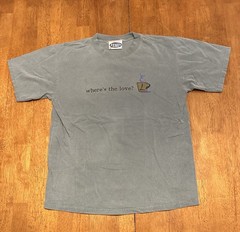 Vintage Y2K Espresso Love Coffee T Shirt S/M Blue Edgartown Massachusetts
