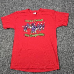 Vintage California Raisins Shirt Mens Large Red Heard It Through Grapevine USA