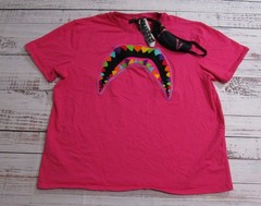 NWT Eternity BC/AD Hot Pink Large Chenille Shark Mouth + Face Mask T-Shirt 2XL