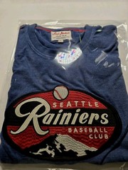 Red Jacket Brass Tacks Seattle Rainiers Crew Tee-Heather Grey Large embroidered