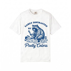 Funny Raccoon Art Teacher T Shirt Pretty Colors Painting Gift For Creative Women