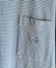 Brooks Brothers Golden Fleece Striped Pocket Tee Shirt Mens Large L Blue EUC