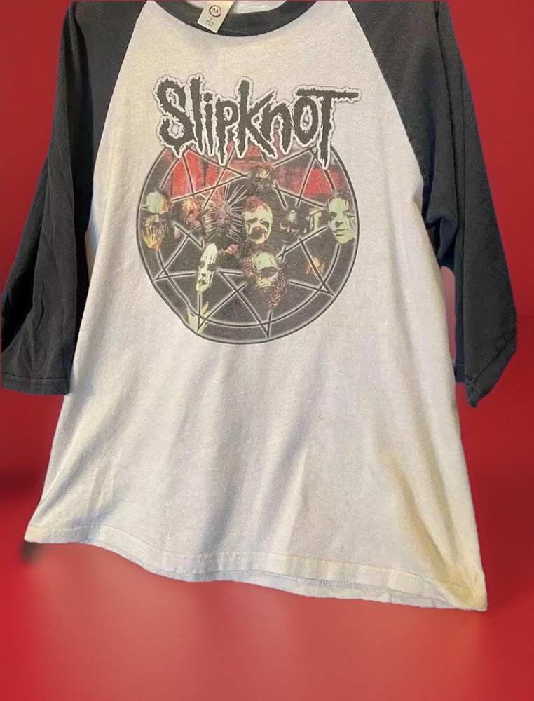 Vintage Rare Slipknot Large Metal Band Iowa Shirt USA 🇺🇸3/4 Sleeve Very Worn