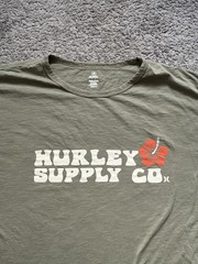 Hurley Mens Green Graphic Logo Tee Crew Neck Short Sleeve 2XL
