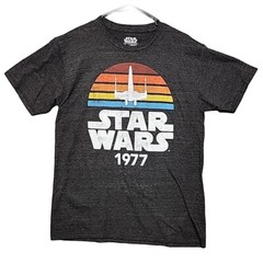 Star Wars Mens Medium T-Shirt – Multi Color X-wing 1977 Sunset Style Image