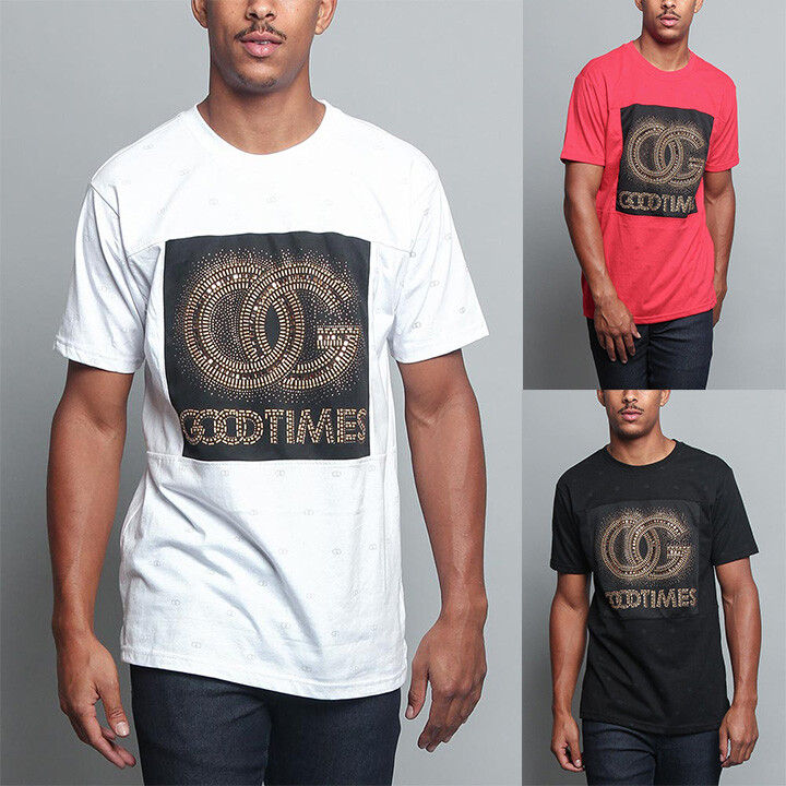 Victorious Men’s Good Times Stone Print T-shirts Tee TS7256EY