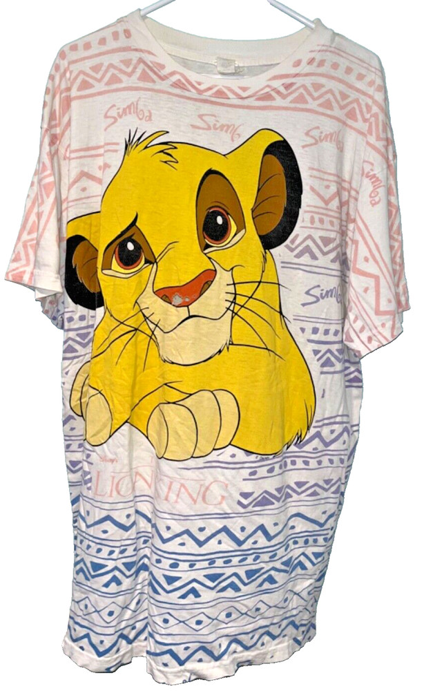 Disney The Lion King Simba Tribal All Over Print Double Sided One Size Vintage