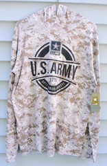 US Army Men T-Shirt Large Brown Digital Camo Hooded Long Sleeve – HKY Sportswear