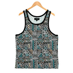 PacSun Men’s Y2K Aztec Cotton Sleeveless Wide Strap Pullover Tank Top Small