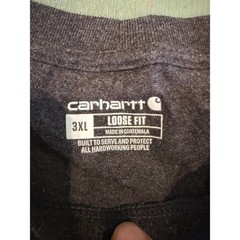 Carhartt Mens 3XL Loose Fit Long Sleeve T-Shirt Graphic Logo Grey TK0231-M