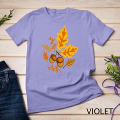 Autumn Leaves and Acorns Fall for Women Thanksgiving Cute Unisex T-shirt