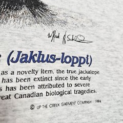 Vtg 90s Jackalope T Shirt Mens M Canada Fruit Of The Loom Single Stitch Hunting