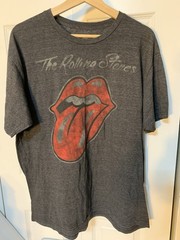 The Rolling Stones Logo Black T Shirt Mens XL Band Rock Tee