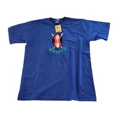 Vintage Kenya Embroidered Made In Kenya T Shirt Tee Africa Large NWT Cotton