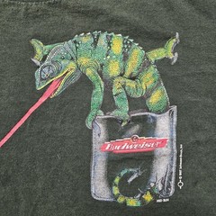 Vtg Gildan Budweiser 1997 XXL We Could’Ve Been Huge Iguana Shirt Mens 2XL Green