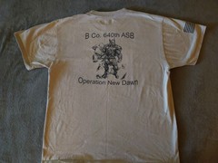 Hanes Shirt Men’s Large Beige B Co 640th ASB Taji Iraq Hero Brave USA Military