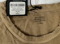 Buck Mason LT Desert Brown Venice Wash Toughknit Curved Hem Tee Mens L Tall