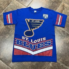 Vintage 90s Salem Sportswear NHL St. Louis Blues AOP Hockey Tshirt Men’s Large