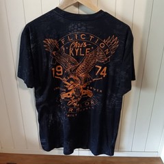 Affiction Chris Kyle Black & Orange T-Shirt, Size XL
