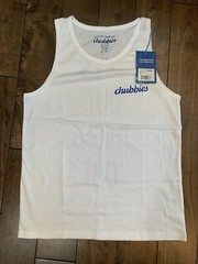 Chubbies Tank Top Adult SMALL S White Sleeveless Sky’s Out Thighs Out Mens NWT