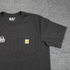 Carhartt Workwear Pocket TShirt Mens Size L Gray Heavyweight Relaxed Fit Graphic