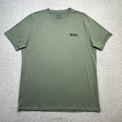 Fjallraven Abisko Wool T Shirt Mens XXL Green Logo Performance Crewneck Outdoor