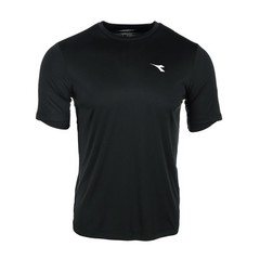 diadora Scudetto Training Crew Neck Short Sleeve Athletic T-Shirt Mens Black Cas