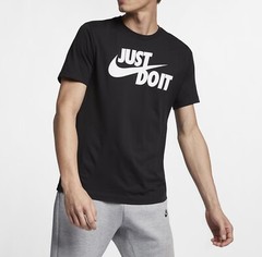 Nike Sportwear Just Do It Swoosh Graphic T-Shirt Black White Men’s XL AR5006-011