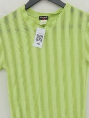 Olaf Benz Men’s T-Shirt S Green Striped Polyamide with Elastane Basic