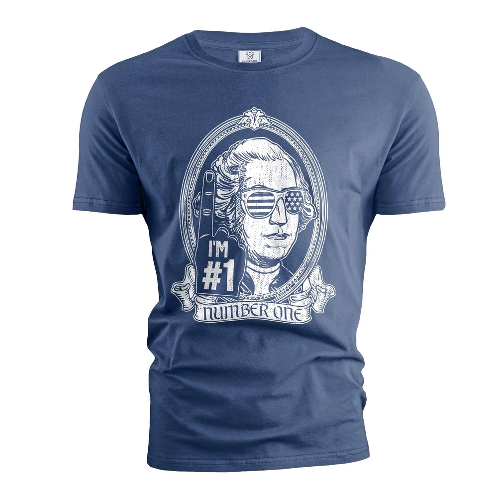 Men’s funny George Washington USA number 1 T-shirt Fourth july funny tee gift
