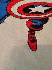 Captain America White T shirt 2XLT New And Never Used Large W/Long Length Marvel