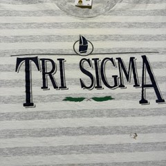 Vintage 90s Tri Sigma Sorority Sailboat Single Stitch Striped T-Shirt Men’s XL