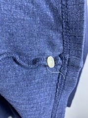 Banana Republic Shirt Mens Large Blue Ribbed Stretch Long Sleeve Vintage Henley