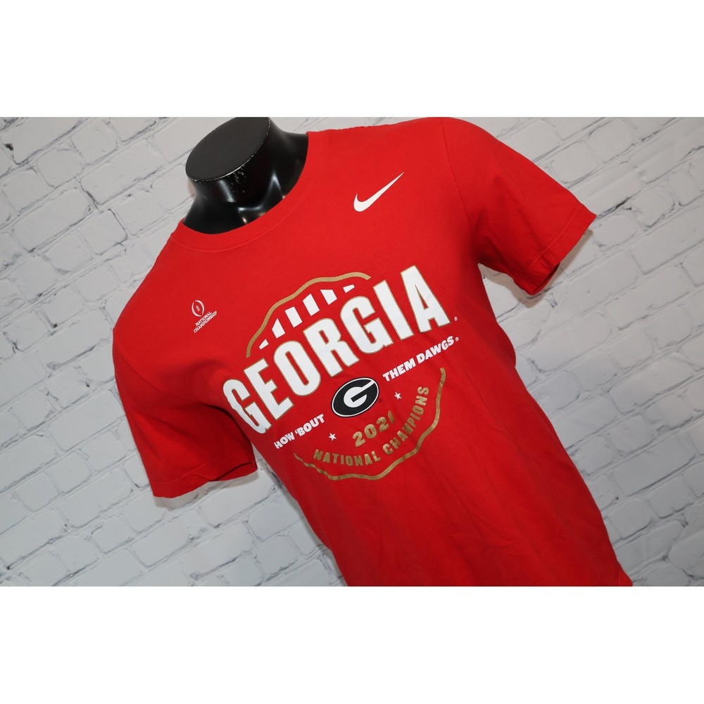 Nike Georgia Bulldogs T-Shirt Mens Large Red 2021 National Champions UGA Dawgs