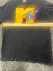Vintage MTV Music Television T Shirt Mens Large Black Graphic Print Logo Cotton