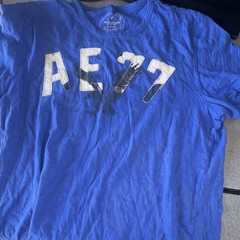 American Eagle Outfitters AE77 Men’s Blue Graphic Logo Crew Neck Tee, XL