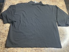 Umen Studio T Shirt Vintage 90s Mock Neck Cotton Mens Large Black 3/4 Sleeve
