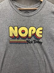 Unisex Tee Shirt Size Large Gray Nope Not Today Funny Slogans Quotes