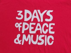 Vintage Y2K 2000 Woodstock Music Festival T-shirt Red Peace Men Medium Hippie