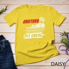 Brother Pit Crew Car Racing Checkered Flag Racer Matching T-Shirt Unisex T-shirt