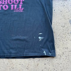 2000s Gorillaz Pink Rabbit Says Shoot To ill pink cartoon rabbit gun band tee