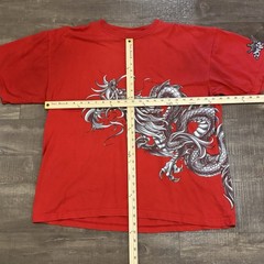 Vintage Y2K JNCO Dragon Wrap Around Red T Shirt Mens 2XL E1