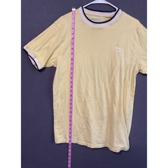 Parish Nation Yellow T-Shirt Men’s Medium Logo Ribbed Trim Ringer