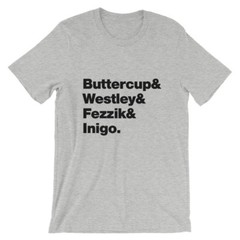 Princess Bride T-Shirt. Black, White, Gray or Red Soft Cotton Movie Tee.