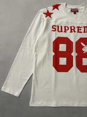 Supreme Playboy Bunny 88 Logo White/Red Long Sleeve Crew T-Shirt Men’s S