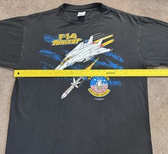 VTG F-14 Tomcat T-shirt Sz XL Black Top Gun Fighter Jet Made In USA 1987 Eagle