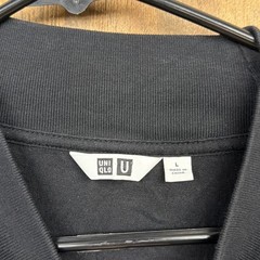 Uniqlo Mens Shirt Black Thick High Neck Stretch Minimalist Dark Academia L