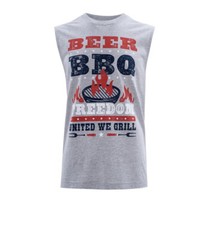 Way To Celebrate Men’s Gray Americana Graphic Beer BBQ United Muscle Tank Top