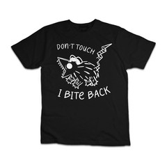 Don’t Touch I Bite Back T-Shirt Funny Weird Monster Graphic Humor Tee