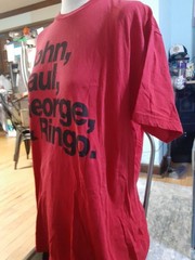 The Beatles John Paul George Ringo T-Shirt Red XL 2011 Official Band Tee